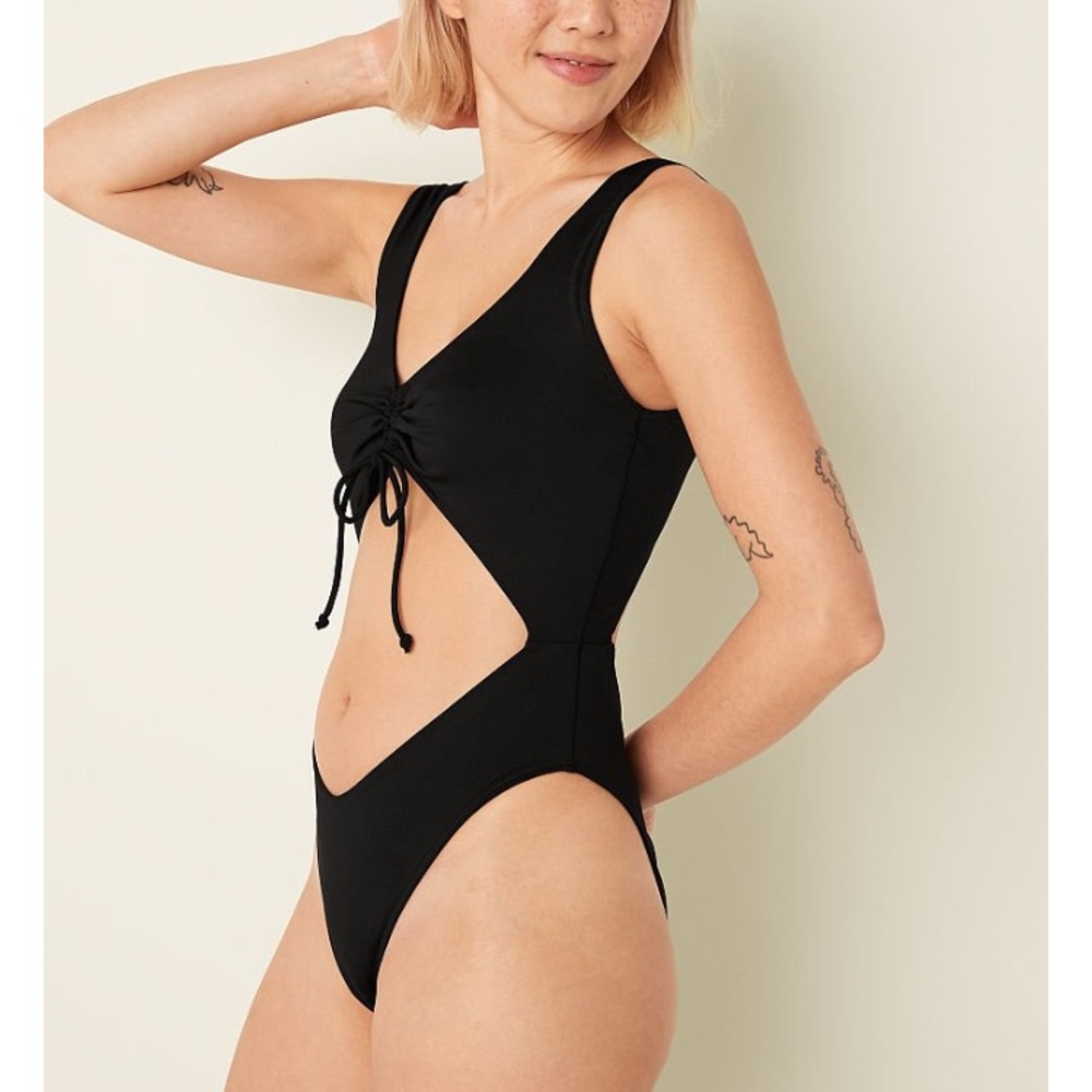 PINK Ruched Front One-piece - Picture 3 of 9